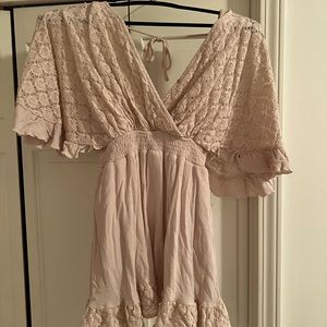 Cream colored romper dress (Lacey material)